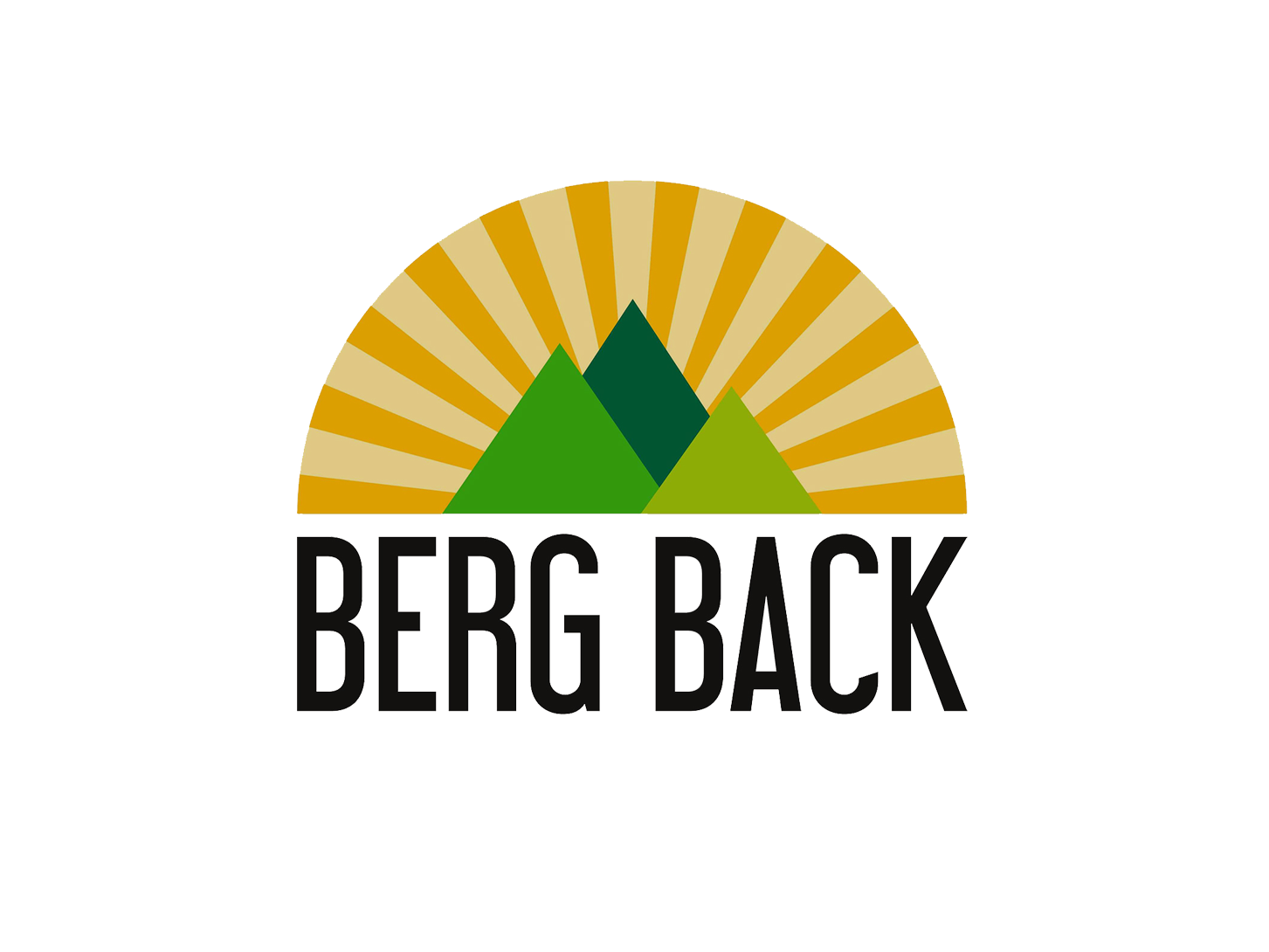 Berg Black logo with mountain and sunrise rays over the text “BERG BLACK”